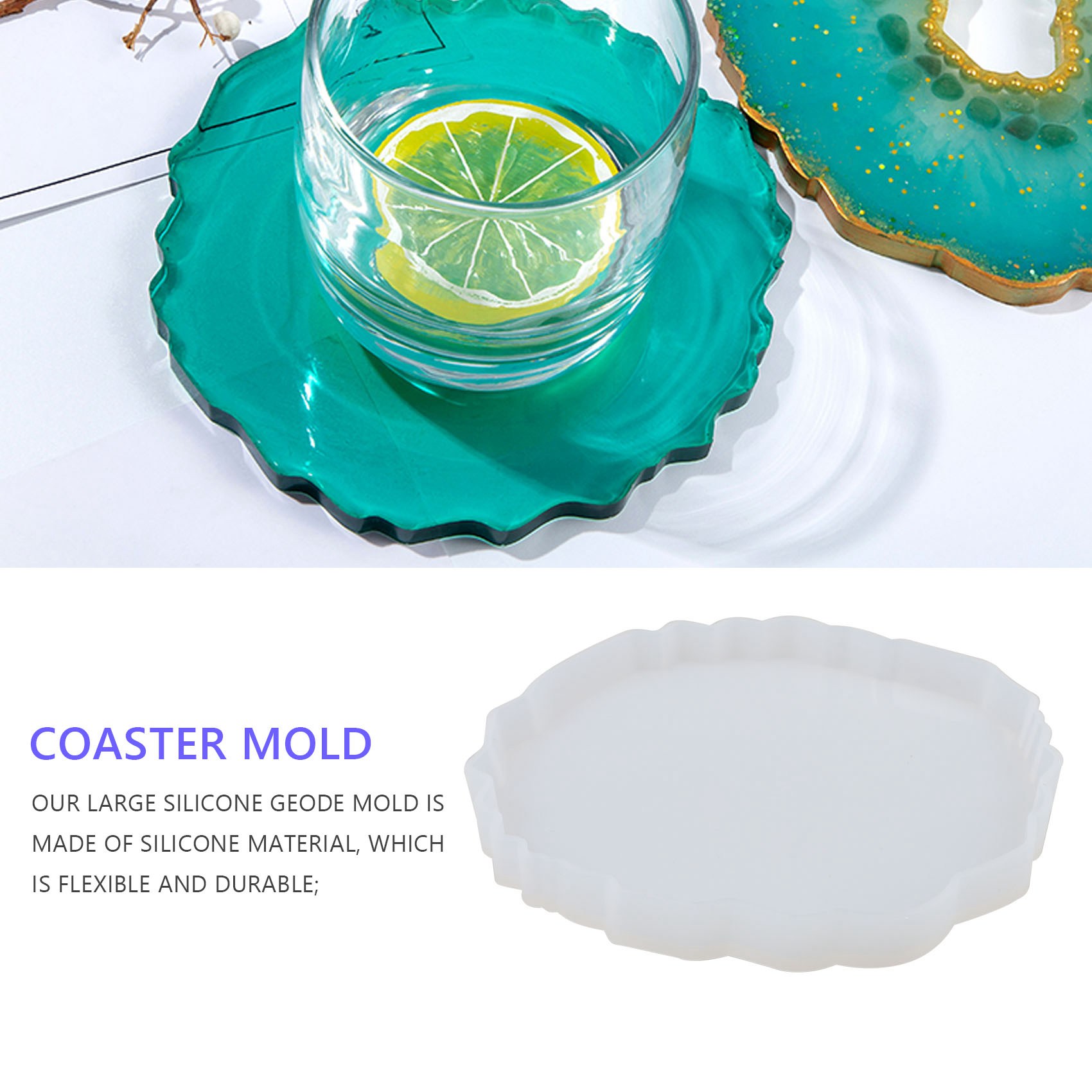 A58Z 6 Pieces Resin Coaster Mo - огляд і ціна Geode Mold Silicone
