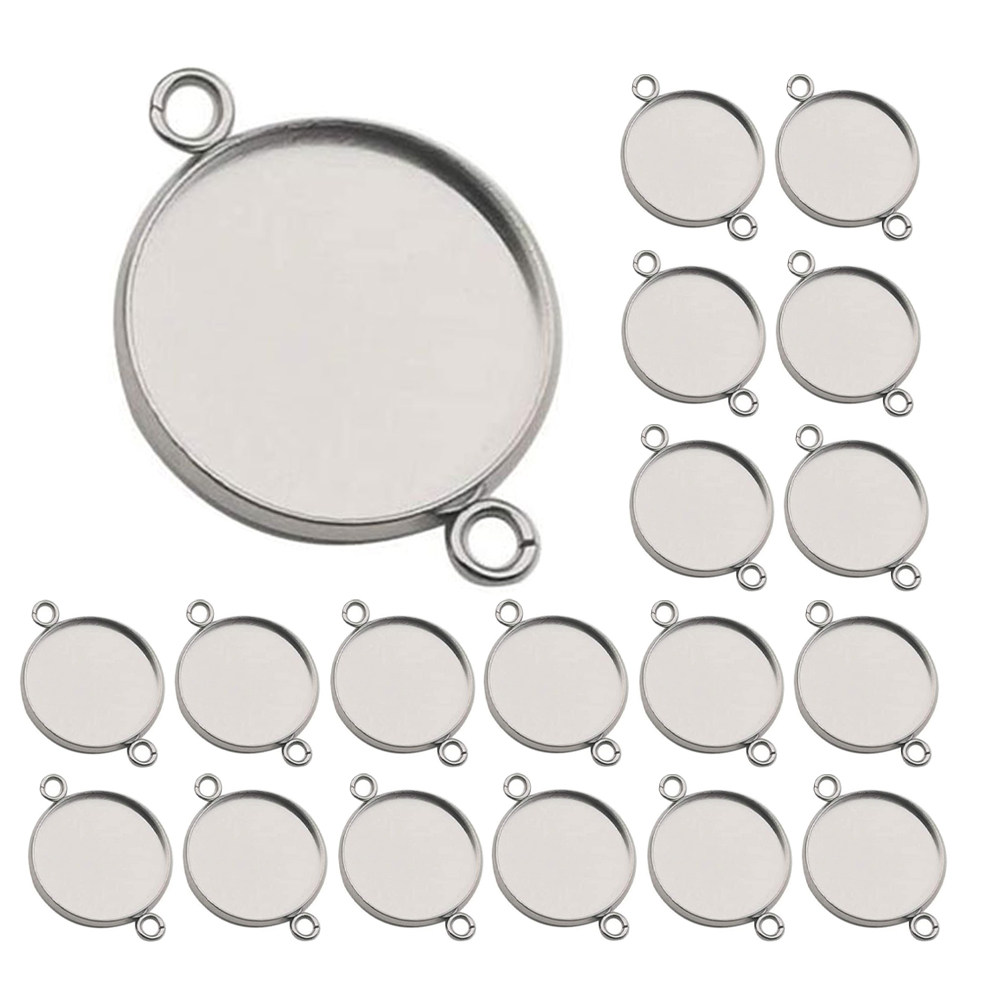20Pcs Stainless Steel Jewelry  - огляд і ціна Bezels Set Pendant