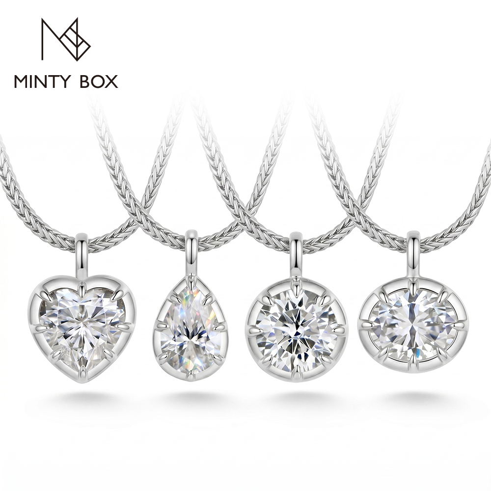 MINTYBOX Bezel Set Moissanite  - огляд і ціна Bezels Set Pendant