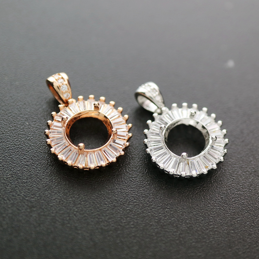 4-12MM Round Bezel Rose Gold S - огляд і ціна Bezels Set Pendant
